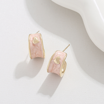 Rose Quartz Column Earrings