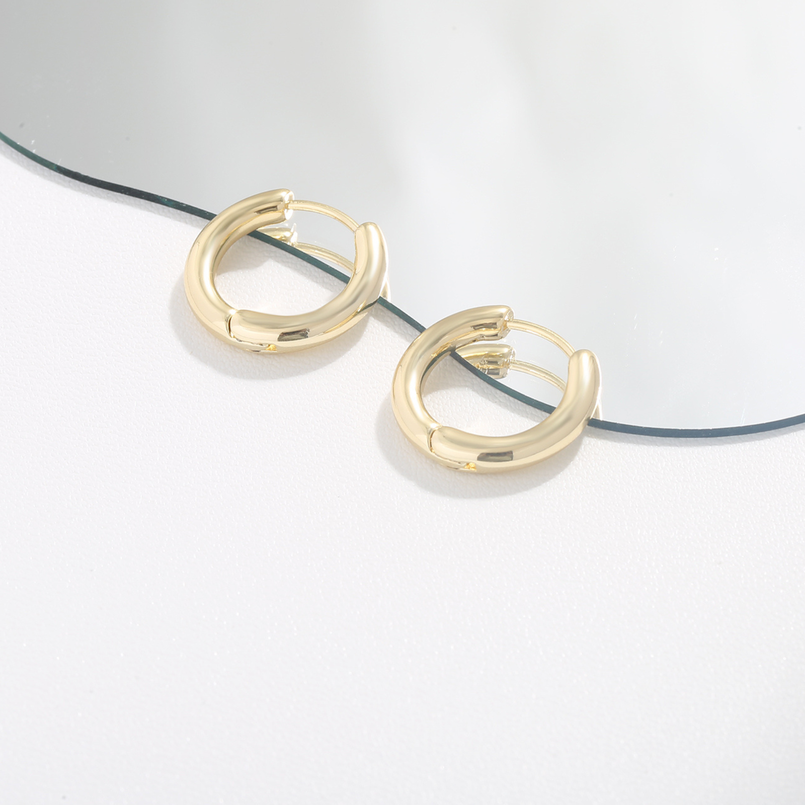 Sculpted Gold Semi-Hoops