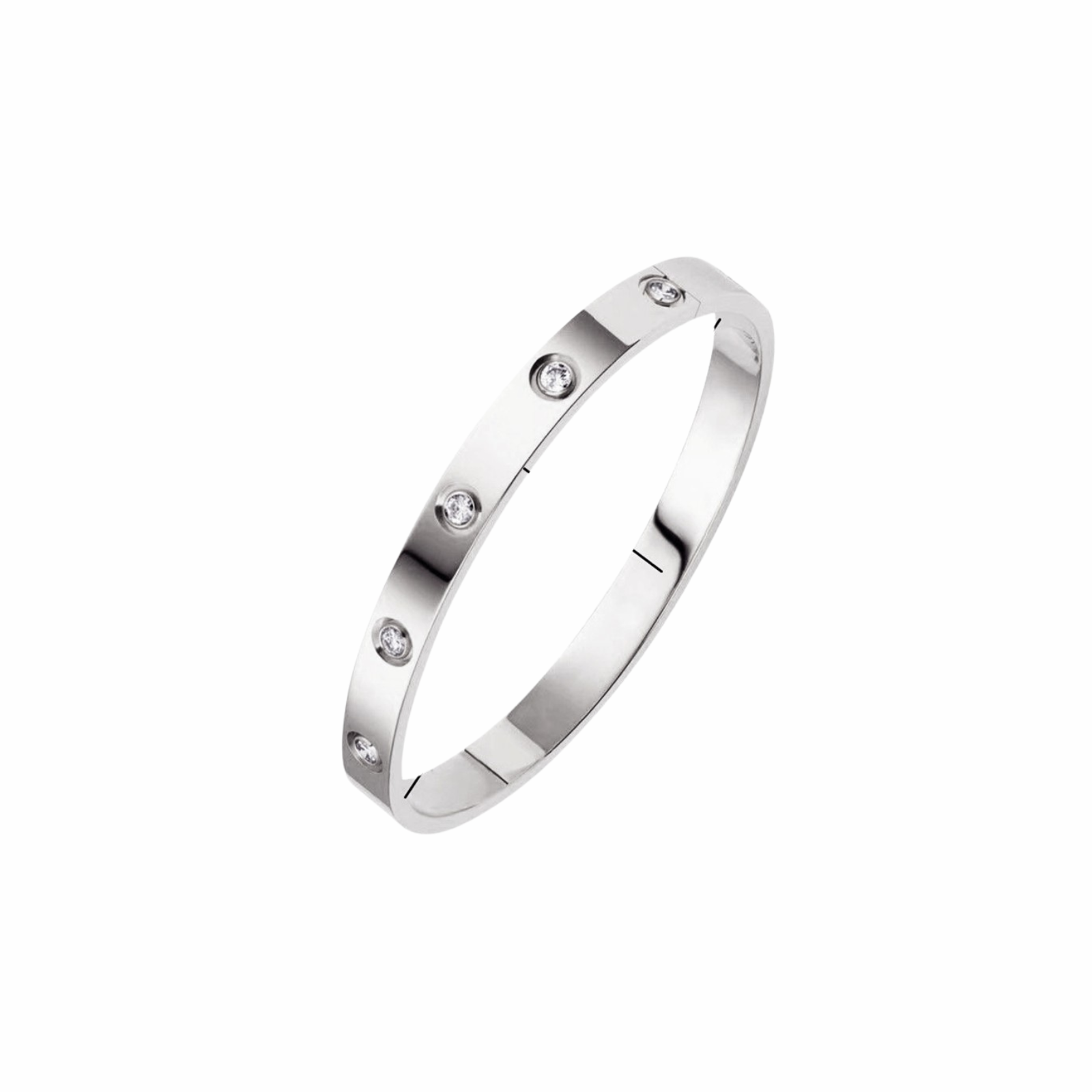 Angled Stud Silver Bangle