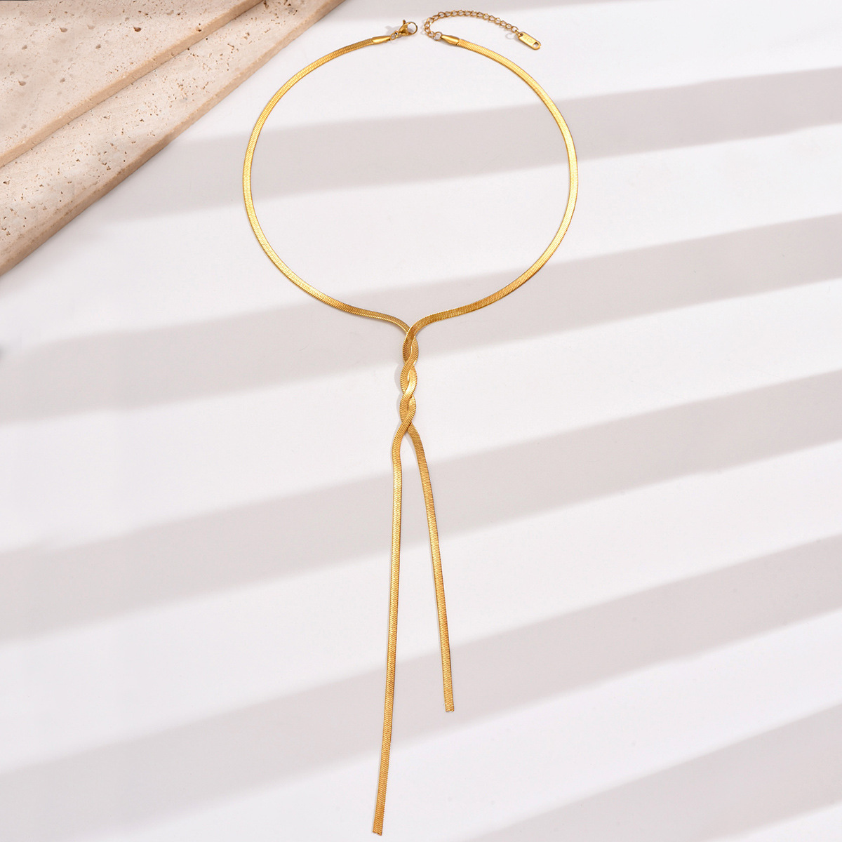 Long Bar Drop Y Necklace