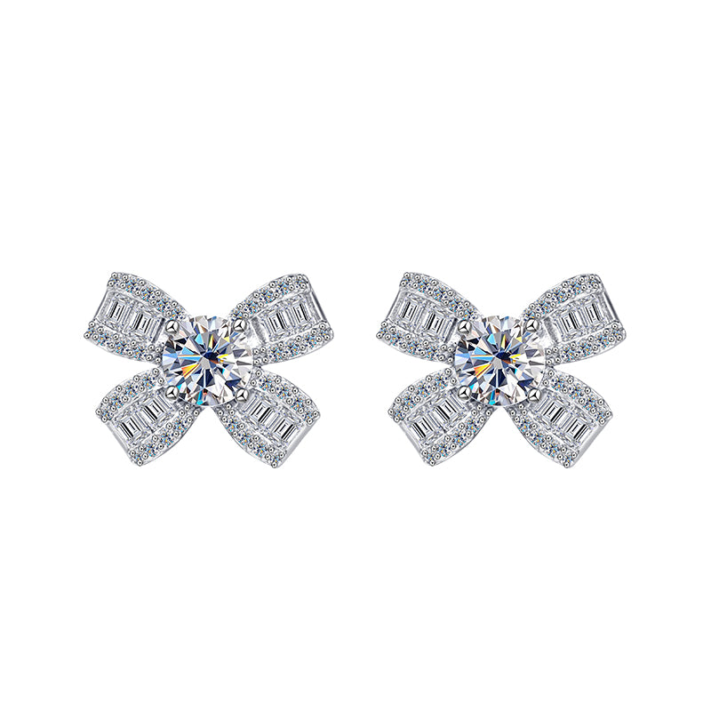 Crystal Bow Stud Earrings