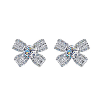 Crystal Bow Stud Earrings