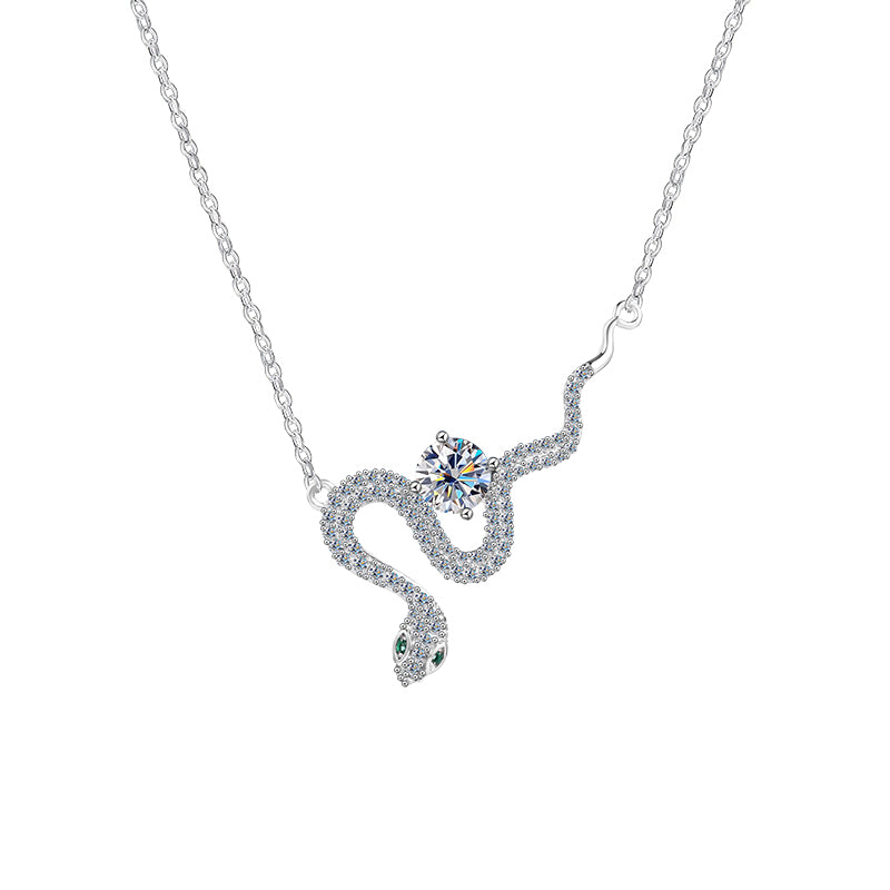 Diamond Snake Curve Necklace