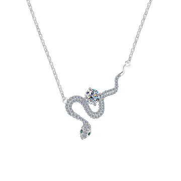 Diamond Snake Curve Necklace